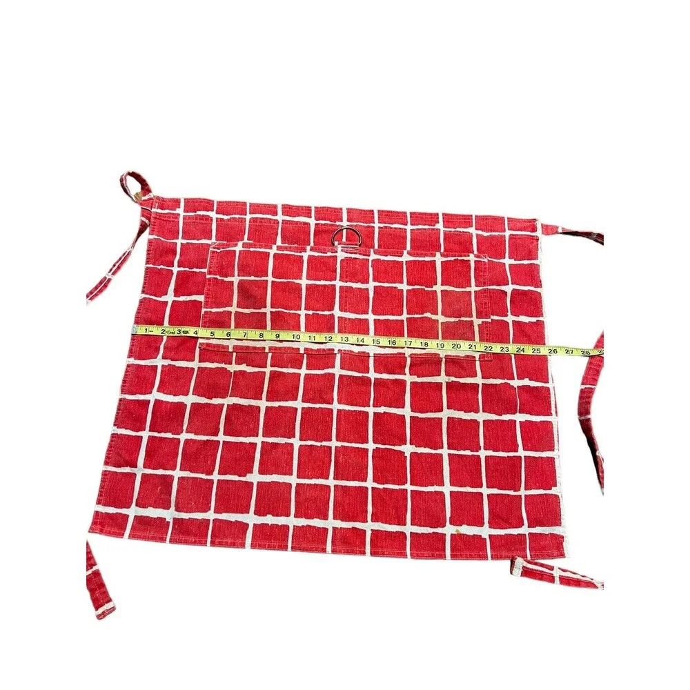 Vintage Crackers Red White Pizza Brick Apron Half Waist Tie Pockets D Ring